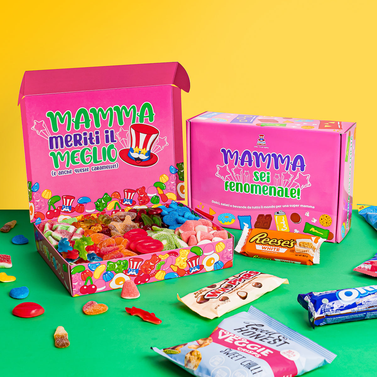 American Uncle Candy box, idea regalo Festa della mamma originale regalo  compleanno mamma – Scatola di caramelle gommose da 1kg : :  Alimentari e cura della casa
