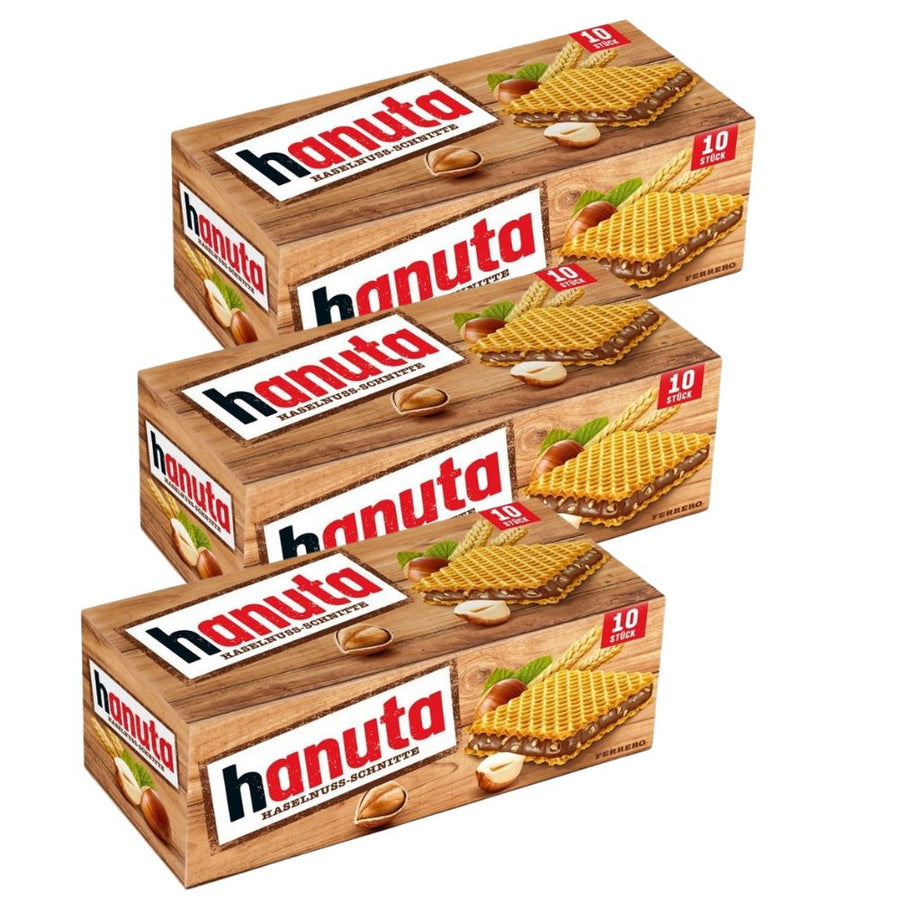 Confezione da 30 x 22g di wafer ripieni di cioccolato Ferrero Hanuta