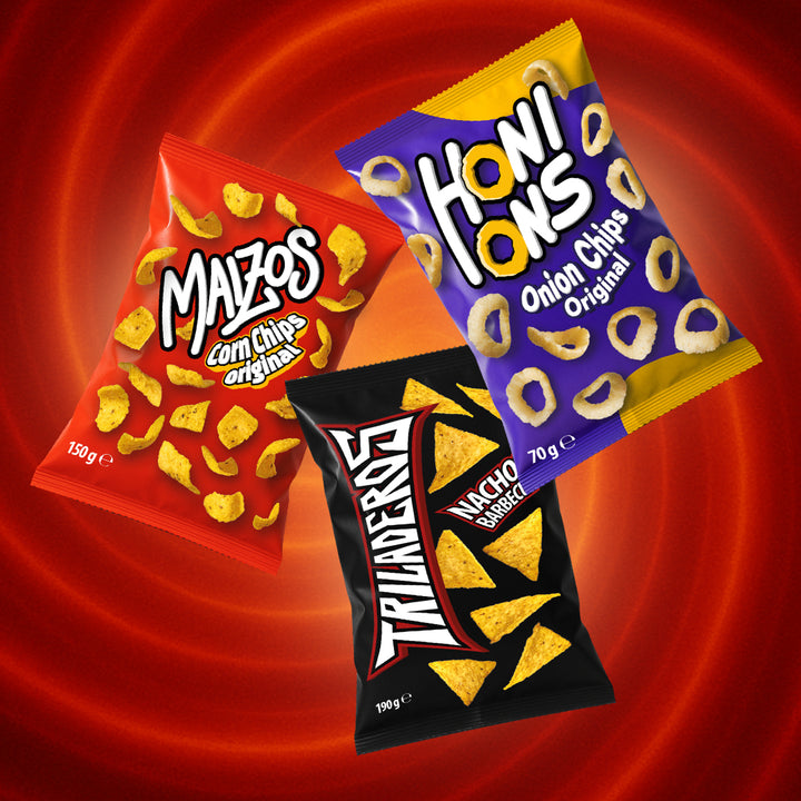 Honions & Friends Big , 1 Honions 70 g + 1 Maizos da 150 g + 1 Triladeros da 190 g