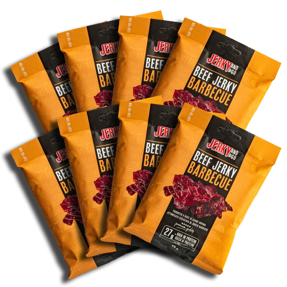 8 Jerky and Go Beef Jerky Barbecue - 8 confezioni di carne secca di ... 8 Jerky and Go Beef Jerky Barbecue - 8 confezioni di carne secca di ...