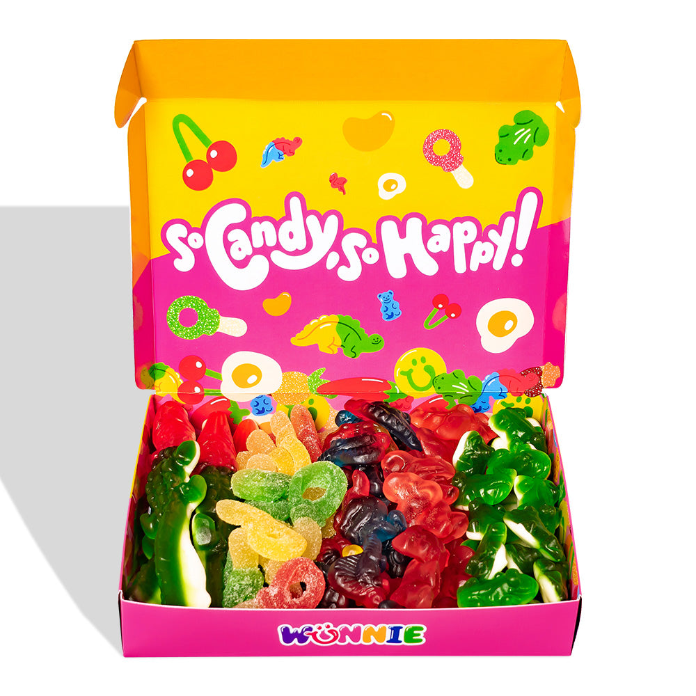 Wunnie box "So Candy, So Happy", 5 scatole di caramelle gommose in gusti assortiti da 480g