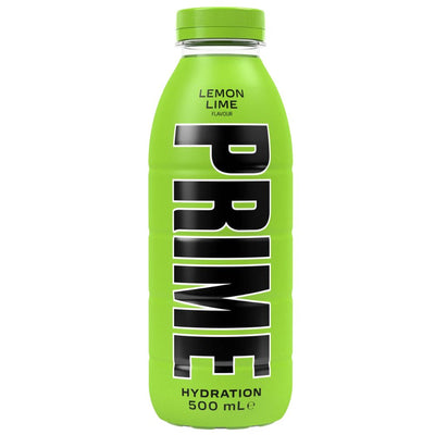 Confezione da 500ml di energy drink di Logan Paul Prime Lemon Lime