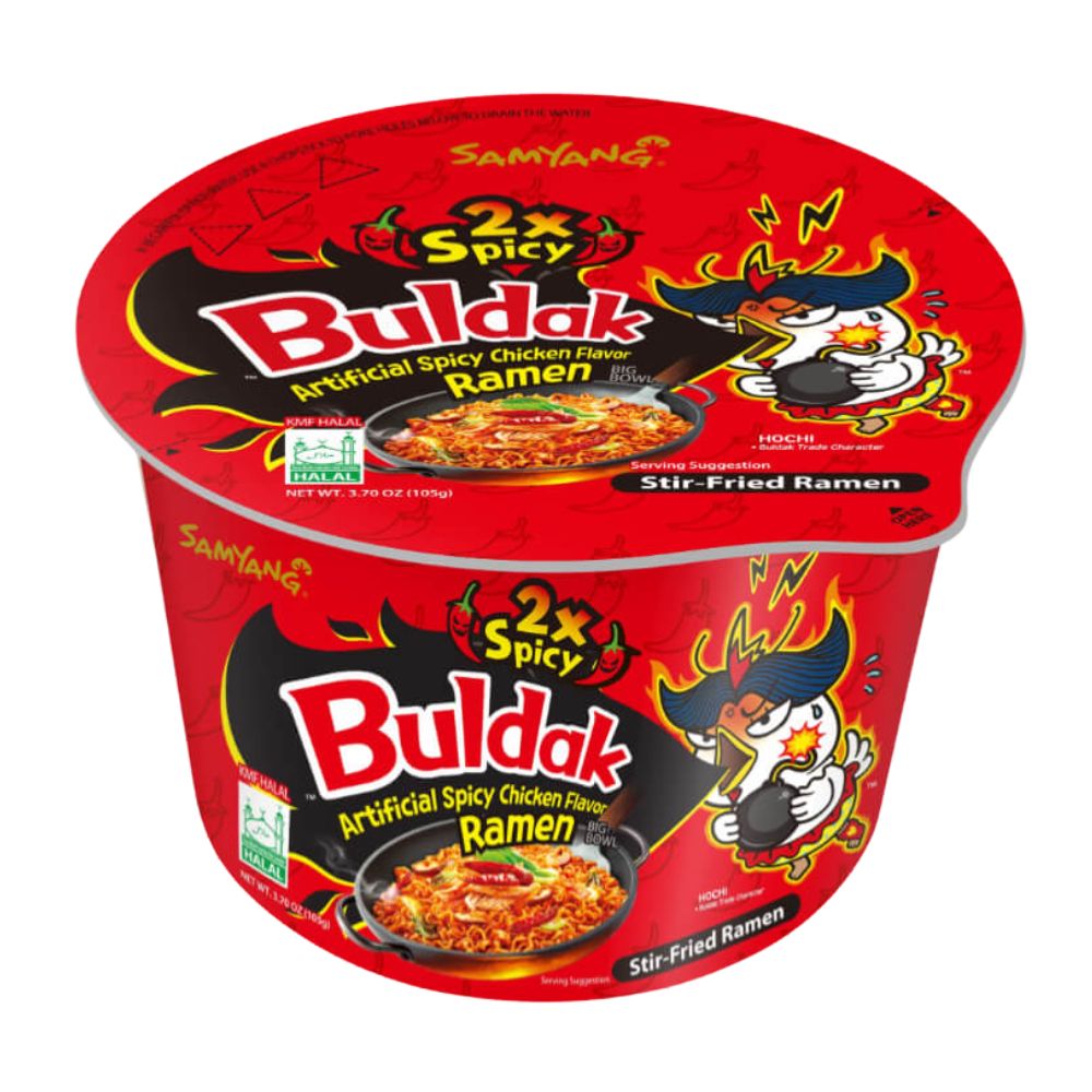 Confezione da 105g, noodles piccanti Buldak.