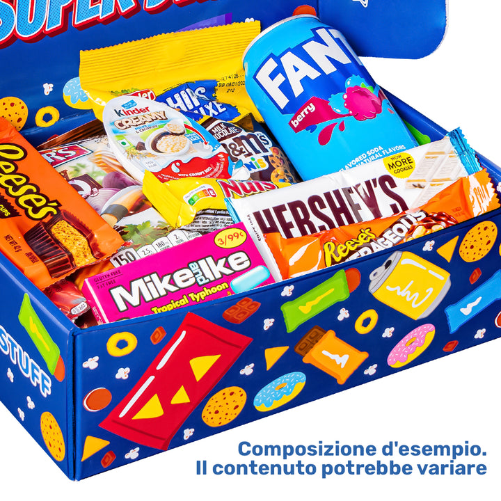Snack Box "Best Dad", scatola a sorpresa da 20 snack dolci, salati e bevande per il papà