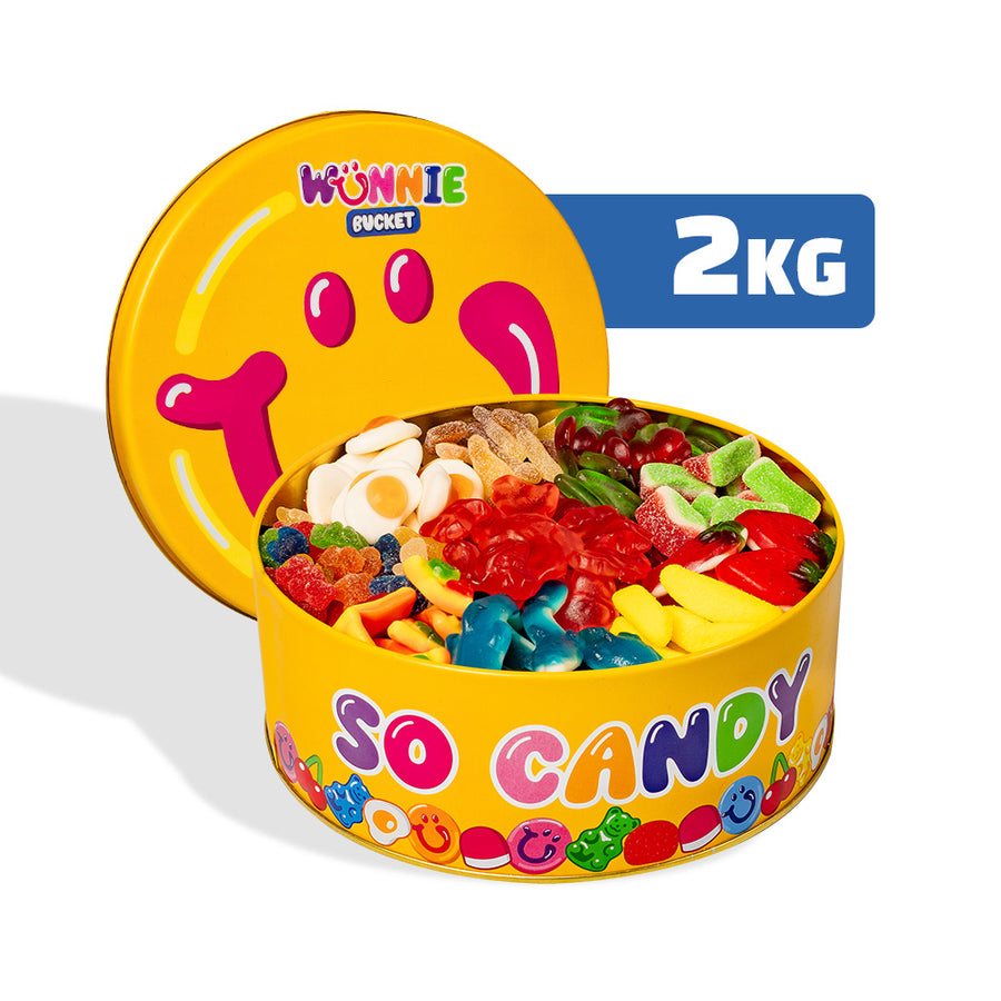 Latta da comporre di caramelle gommose da 2kg Wunnie Bucket Smile