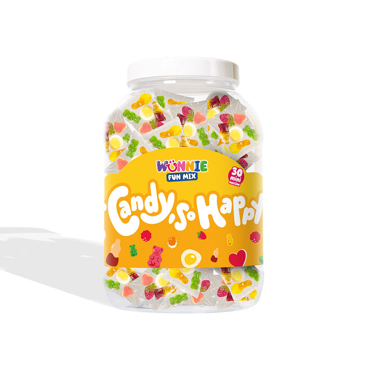 Confezione da 600g di bustine monoporzione di caramelle gommose nella versione gialla