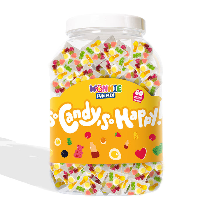 Confezione da 1200g di bustine monoporzione di caramelle gommose nella versione gialla