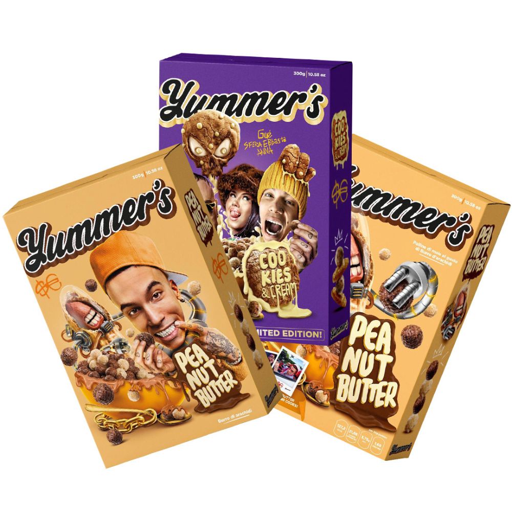 Yummer's 2 Cereali Peanut Butter by Sfera Ebbasta (nuove e vecchia  edizione) e Cereali Cookies & Cream by Sfera Ebbasta - Gué - Anna da 300g –  American Uncle