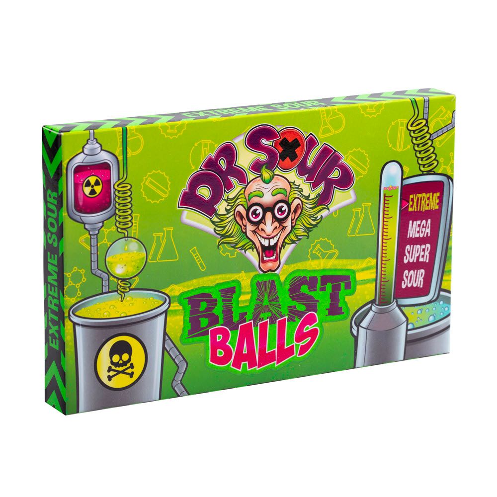 Dr. Sour Blast Balls caramelle super aspre alla frutta da 90g