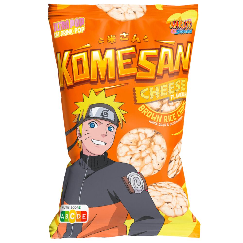 Confezione da 60g di chips di riso al formaggio Ultra Pop Naruto