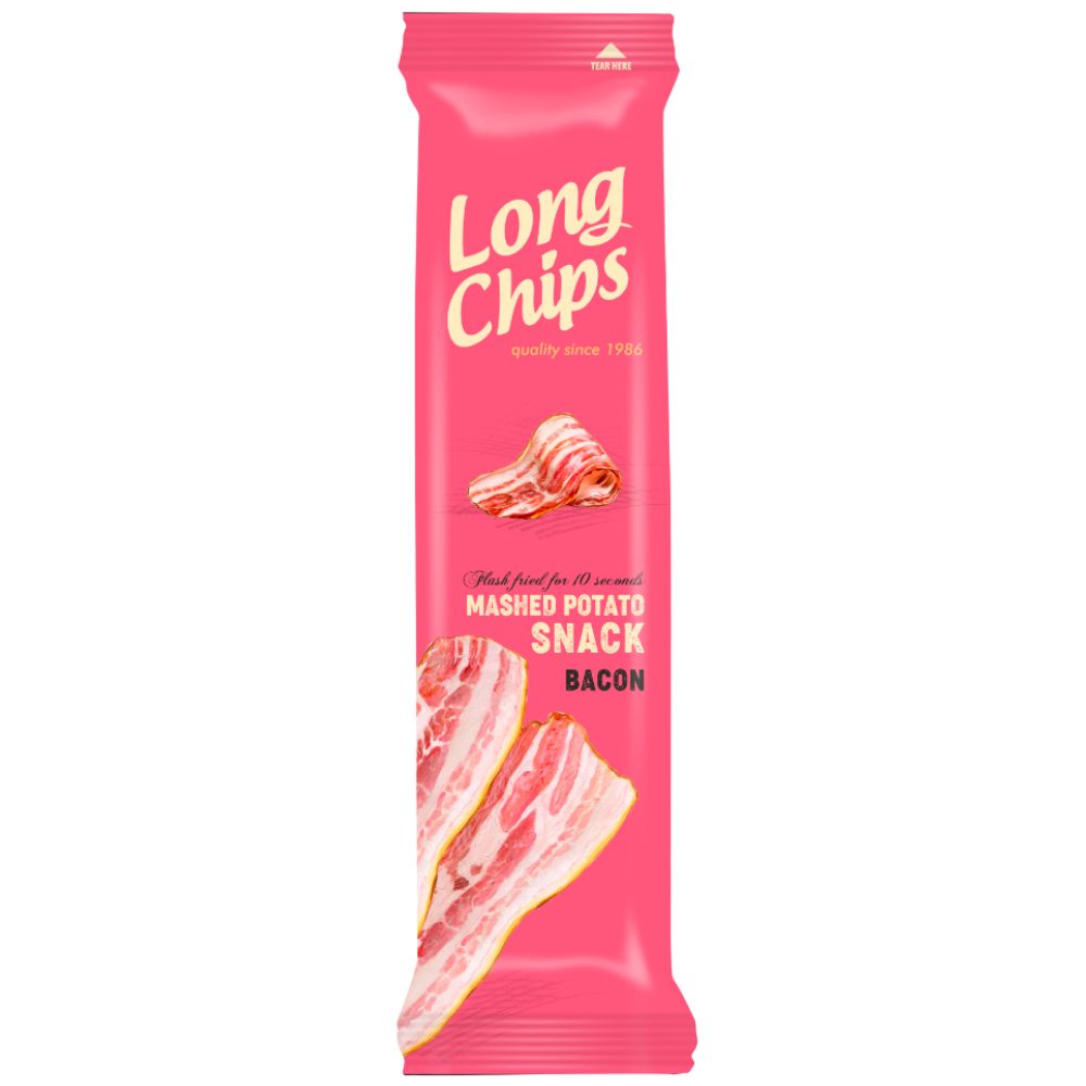 Long Chips Bacon patatine lunghe al bacon da 75g American Uncle