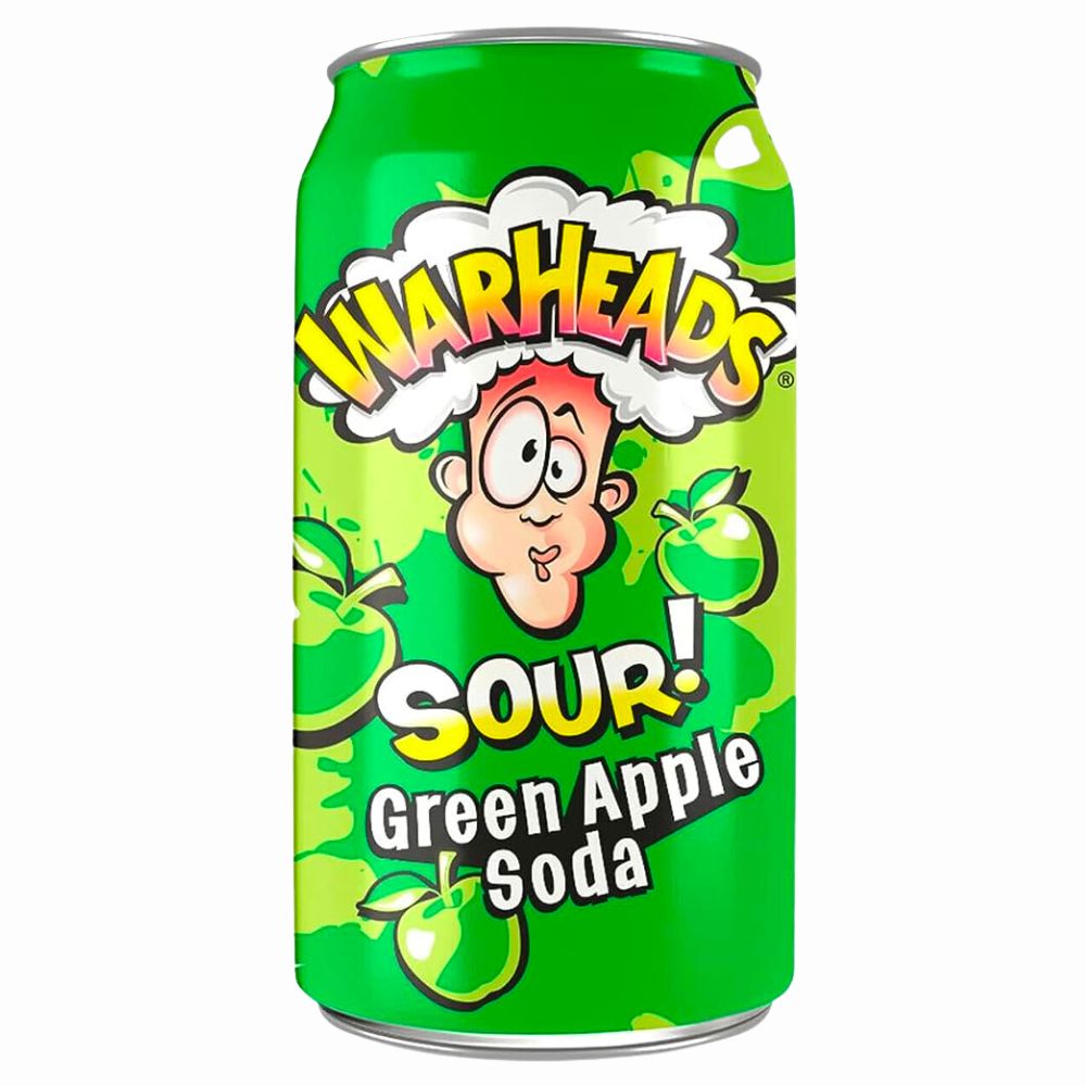 Confezione da 355ml di bevanda aspra alla mela verde Warheads Sour Green Apple