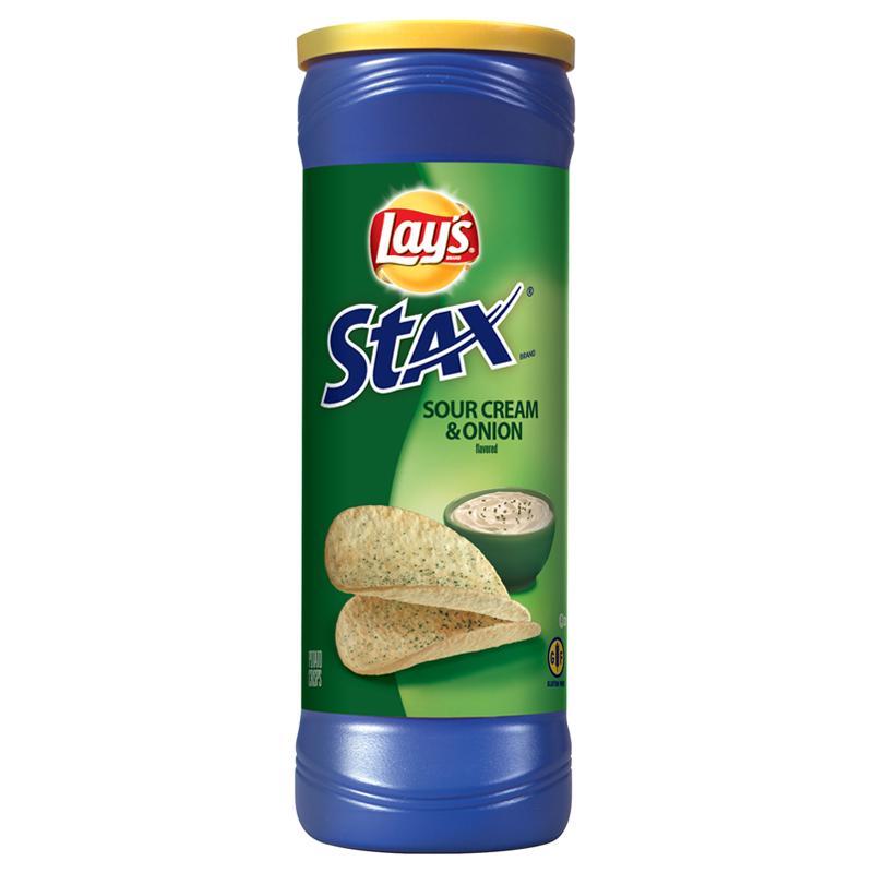 Lay's Stax Sour Cream and Onion, patatine alla cipolla da 155.9g (1954234761313)
