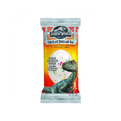 Jurassic World Chocolate Dinosaur Egg, ovetto di cioccolato al latte da 39g (2029345472609)