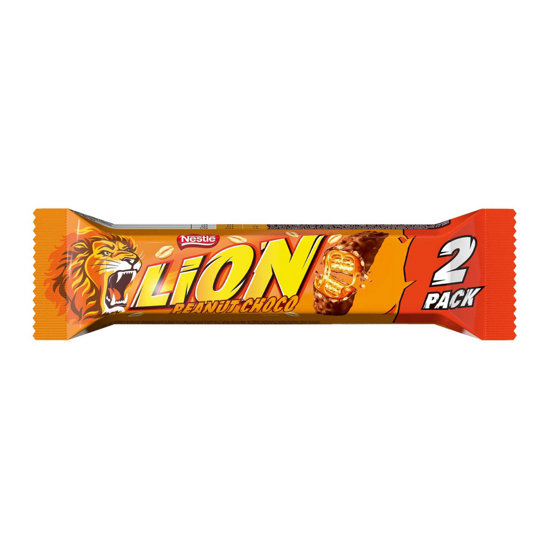 Lion Peanut Butter Choco, 2 barrette al cioccolato ripiene di burro d'arachidi da 62g