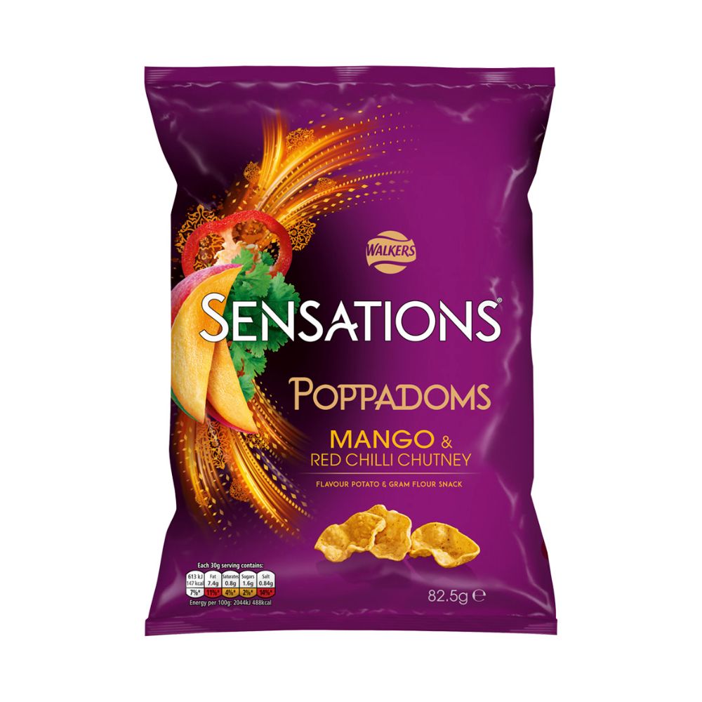Walkers Sensation Poppadoms Mango&Red Chilli Chutney 82.5g
