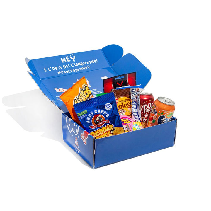 Americanbox da almeno 20 prodotti: dolce, salato e bevande