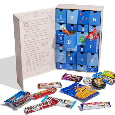 Calendario dell'Avvento + Candy bag, scatola da +24 snack dolci e salati a sorpresa e Candy bag con caramelle gommose