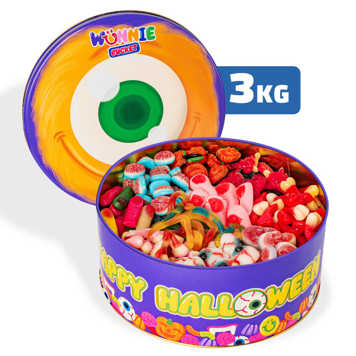 Wunnie Bucket “Happy Halloween”, latta da comporre con le tue caramelle gommose preferite - 3 kg