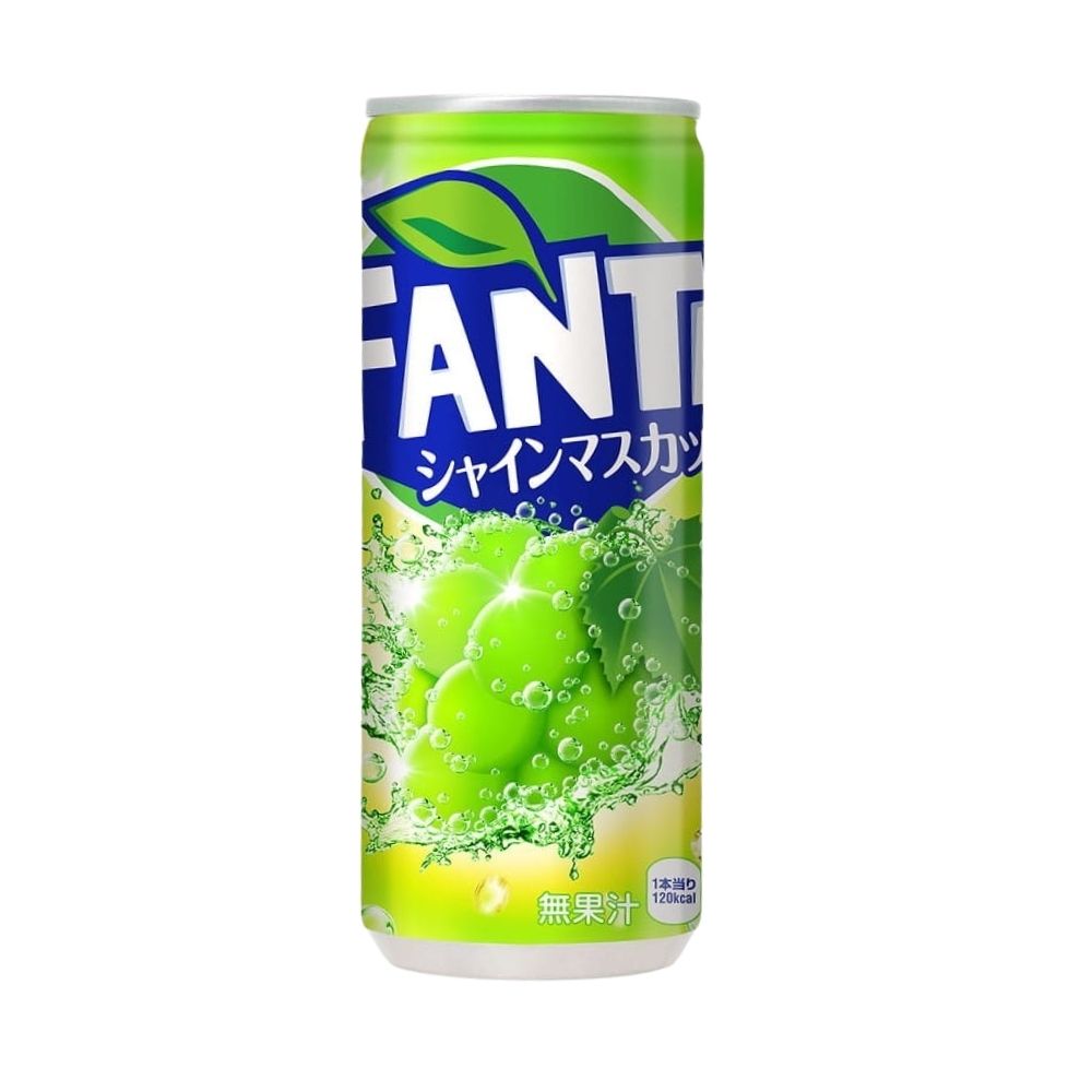 Fanta Shine Muscat Can Japan, bevanda gassata al gusto di uva da 250ml