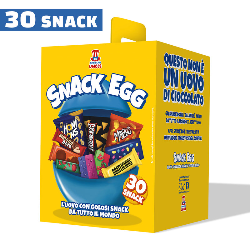 American Uncle Snack Egg L, uovo da 30 snack dolci e salati a sorpresa