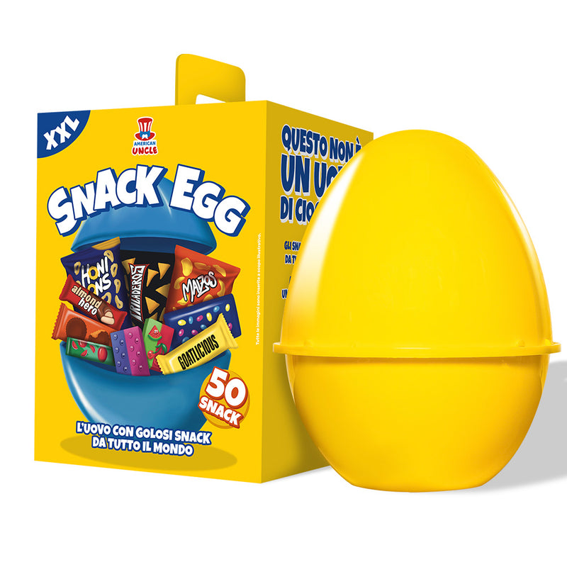 American Uncle Snack Egg XXL, uovo da 50 snack dolci e salati