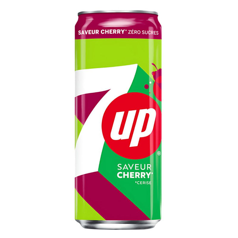 Confezione da 330ml di bevanda gassata al gusto di ciliegia 7up.