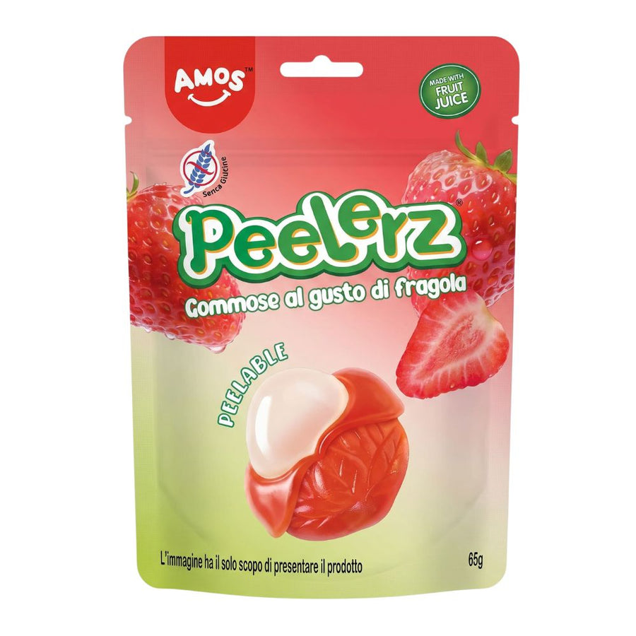Amos Peelerz Gummy Fragola - caramelle gommose 65g