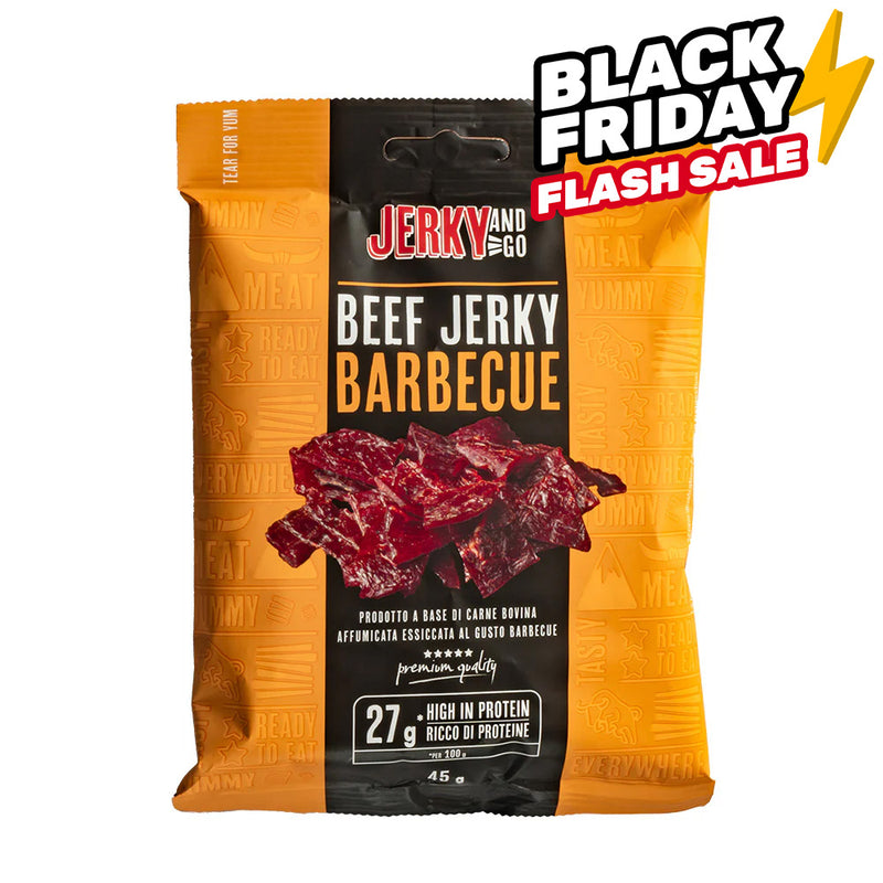 Jerky and Go Beef Jerky Barbecue, carne secca di manzo al gusto barbecue da 45g