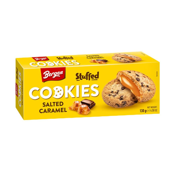 Bergen Stuffed Cookies Salted Caramel, biscotti ripeni di caramello salato da 130g