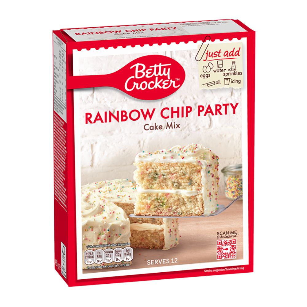 Confezione da 425g di preparato per torta con confetti colorati Berry Crocker Rainbow Chip Cake