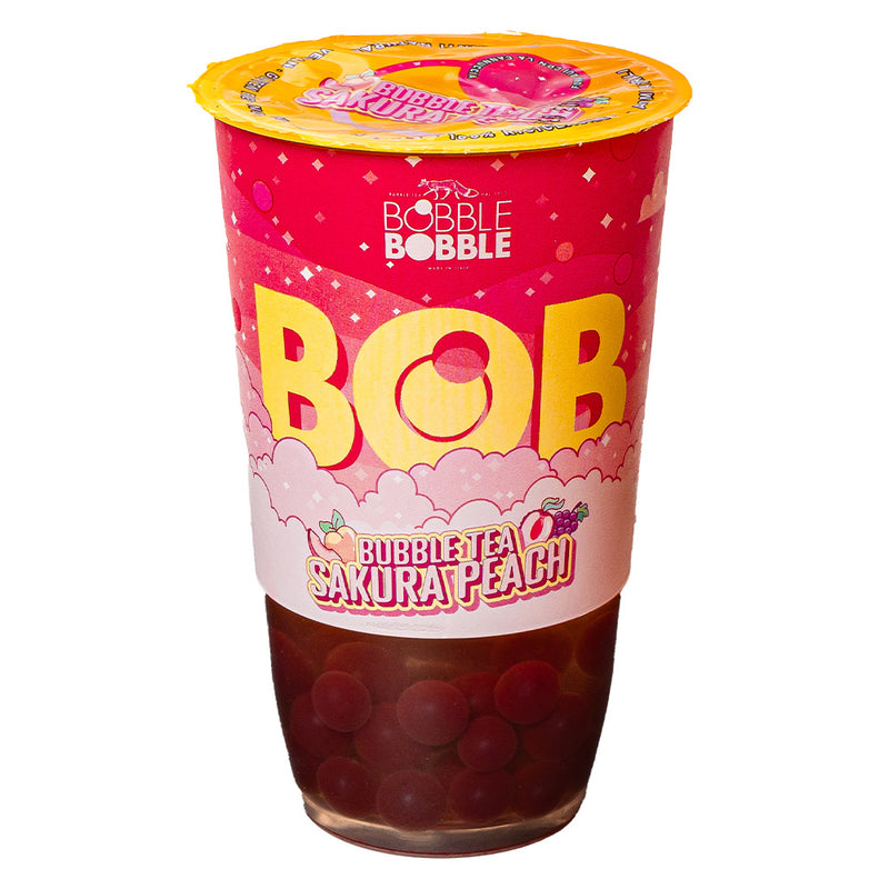 Bob Bubble Tea Sakura Peach, bubble tea al gusto di pesca e litchi da 360ml