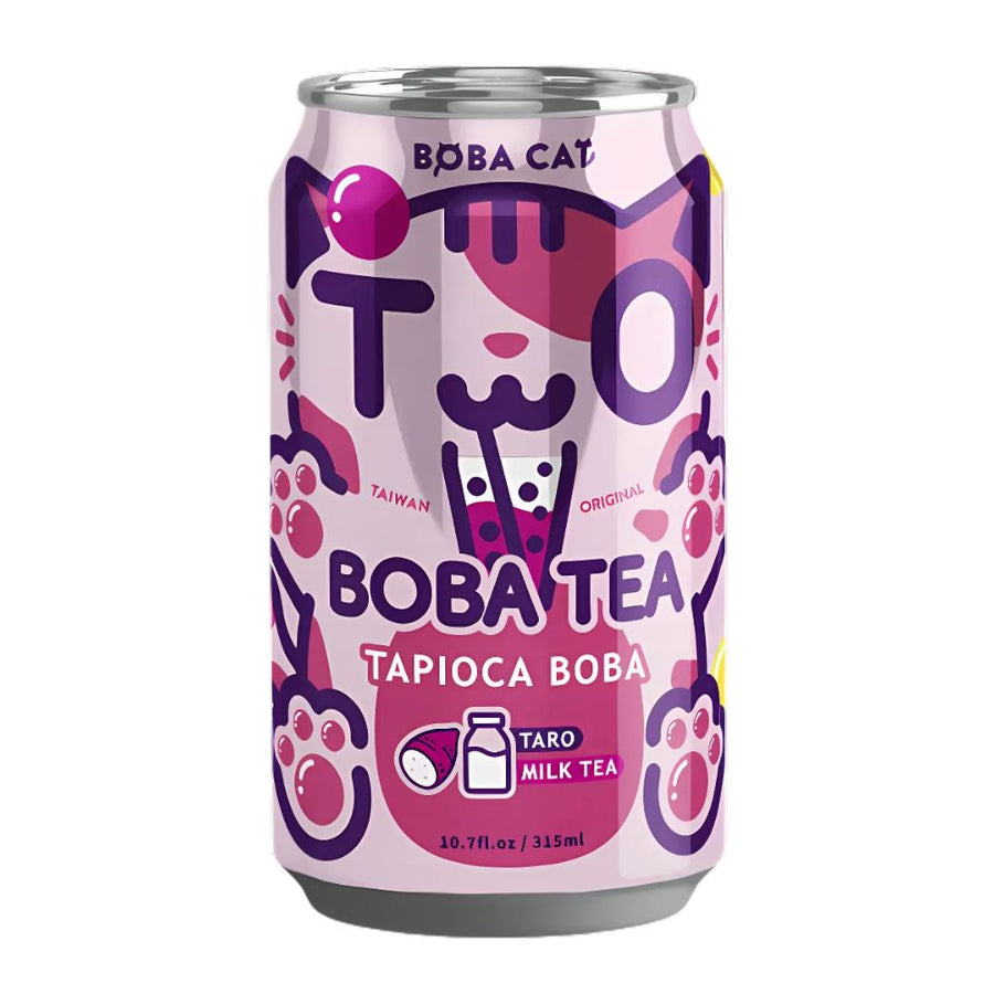 Confezione 315ml, bubble tea al gusto di taro Boba Cat.