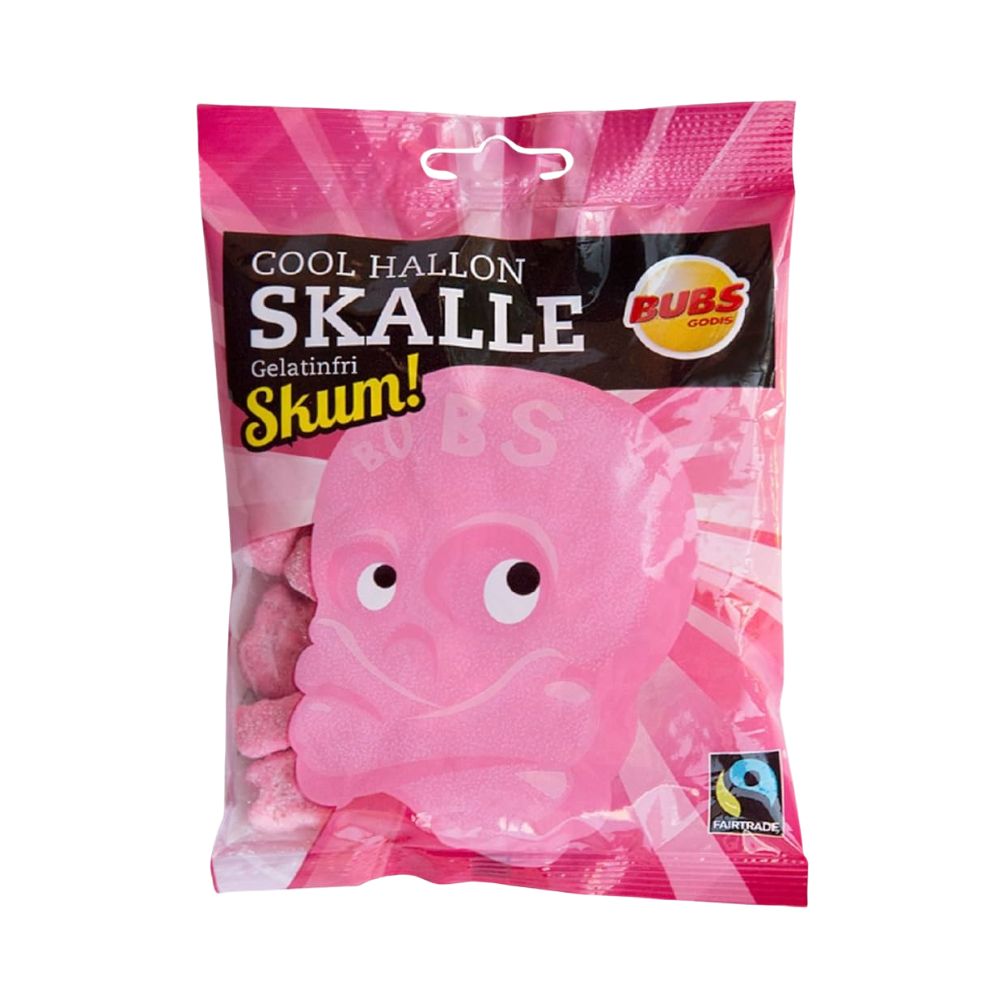 Bubs Skalle Cool Raspberry, caramelle gommose al gusto di lampone da 90g