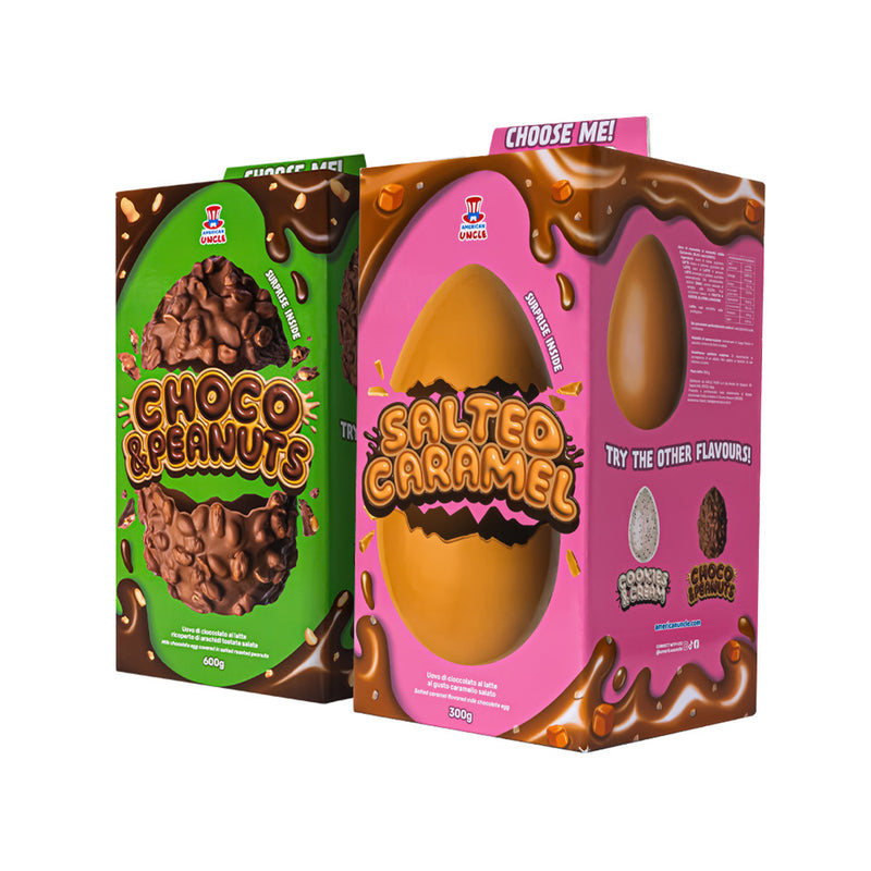American Uncle Egg Choco & Peanuts + Salted Caramel, due uova di Pasqua in diversi gusti