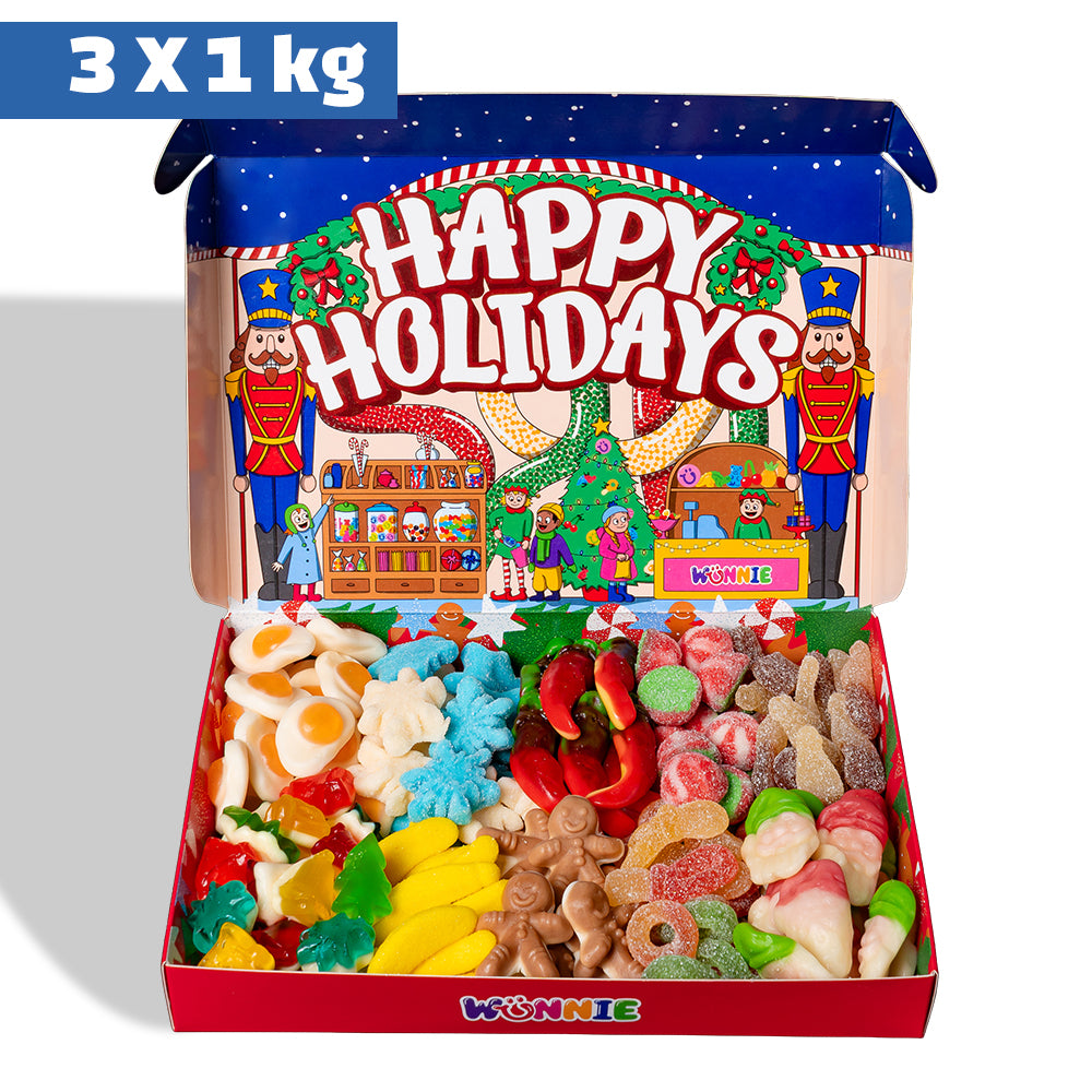 Wunnie box “Happy Holidays”, la Candy box da comporre con le tue caramelle gommose preferite a partire da 1 kg