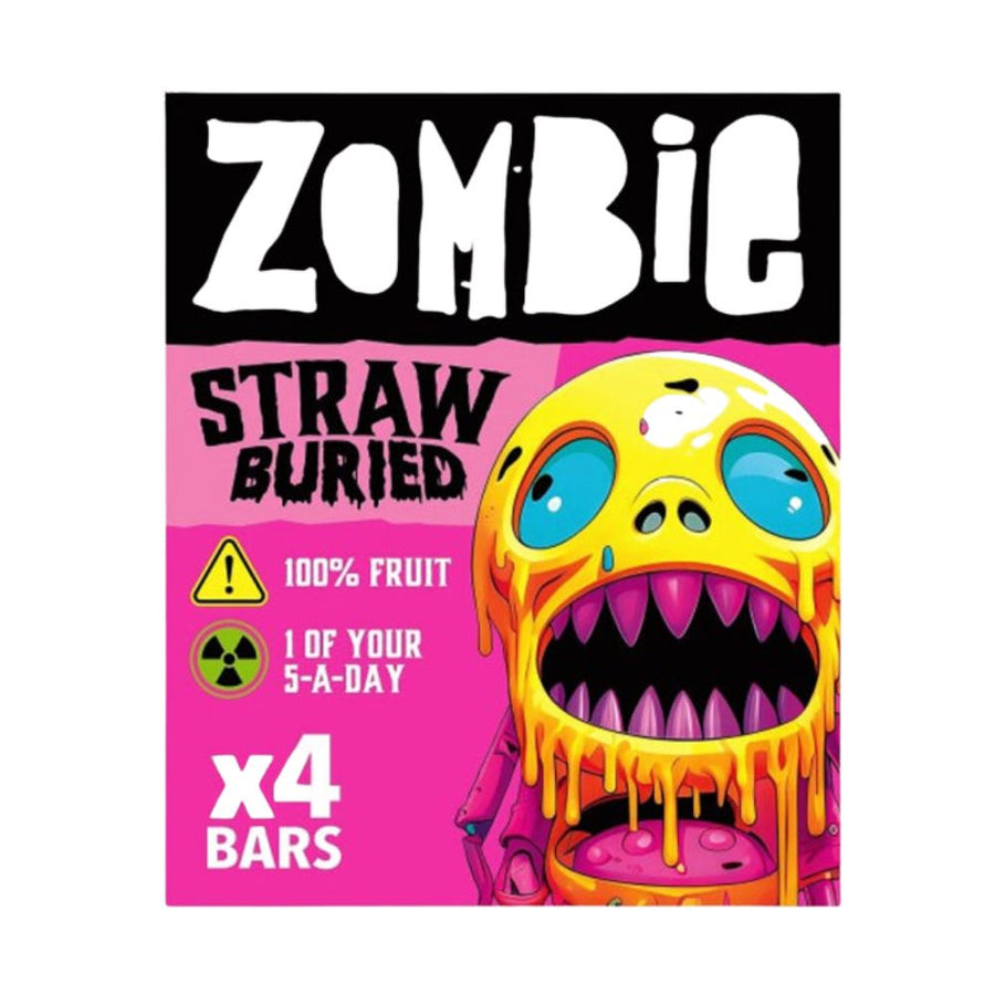 Zombie Straw Buried Fruit Bars, barrette di frutta mela e fragola da 100g.