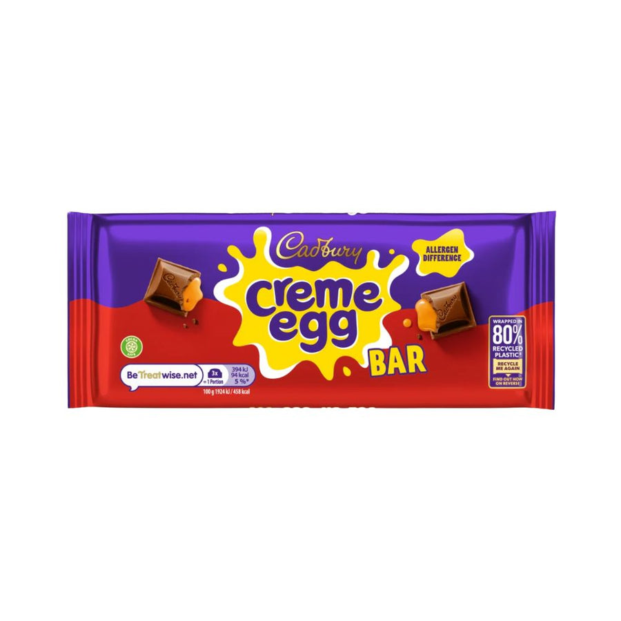 Cadbury Creme Egg Bar, tavoletta di cioccolato al latte ripiena di caramello da 123g
