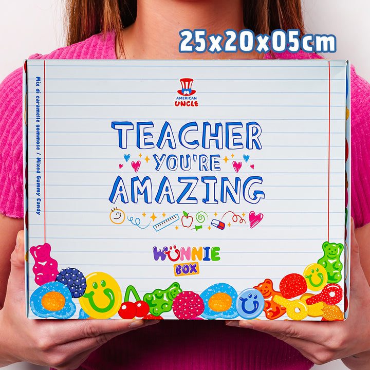 Wunnie box "Teacher you're amazing", la Candy box da comporre con le caramelle gommose preferite della maestra - 1 kg