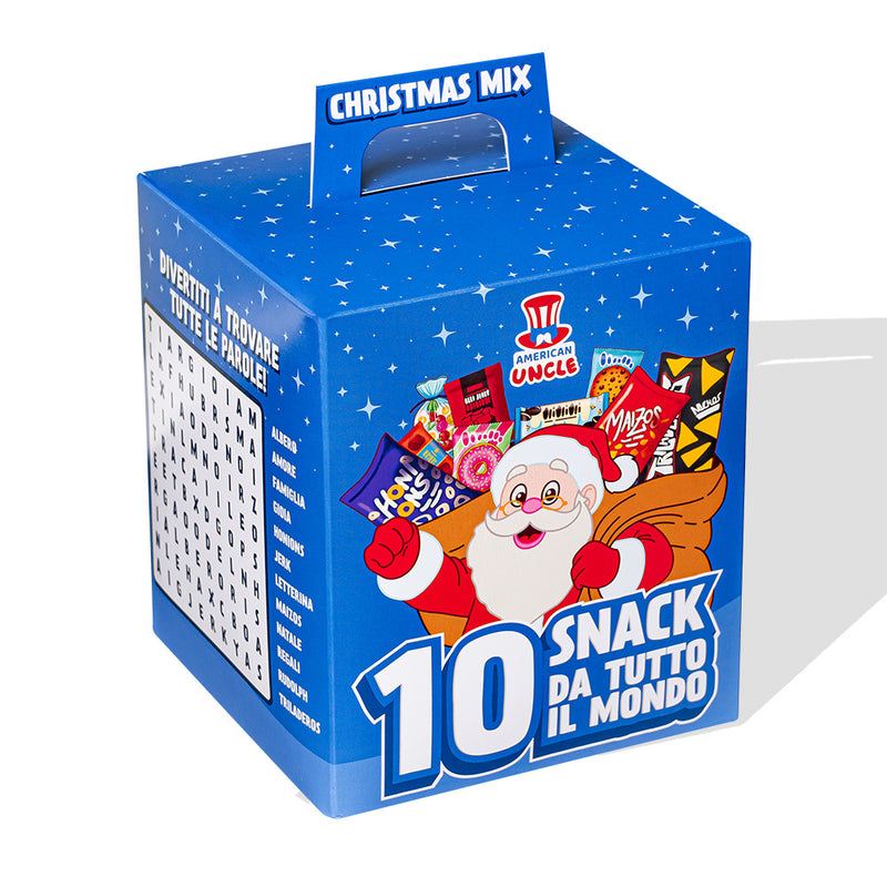 Christmas Mix, assortimento di 10 snack internazionali dolci e salati a sorpresa