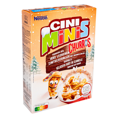 Confezione da 360g di cereali a forma di churro Nestlè Cini Minis Churros