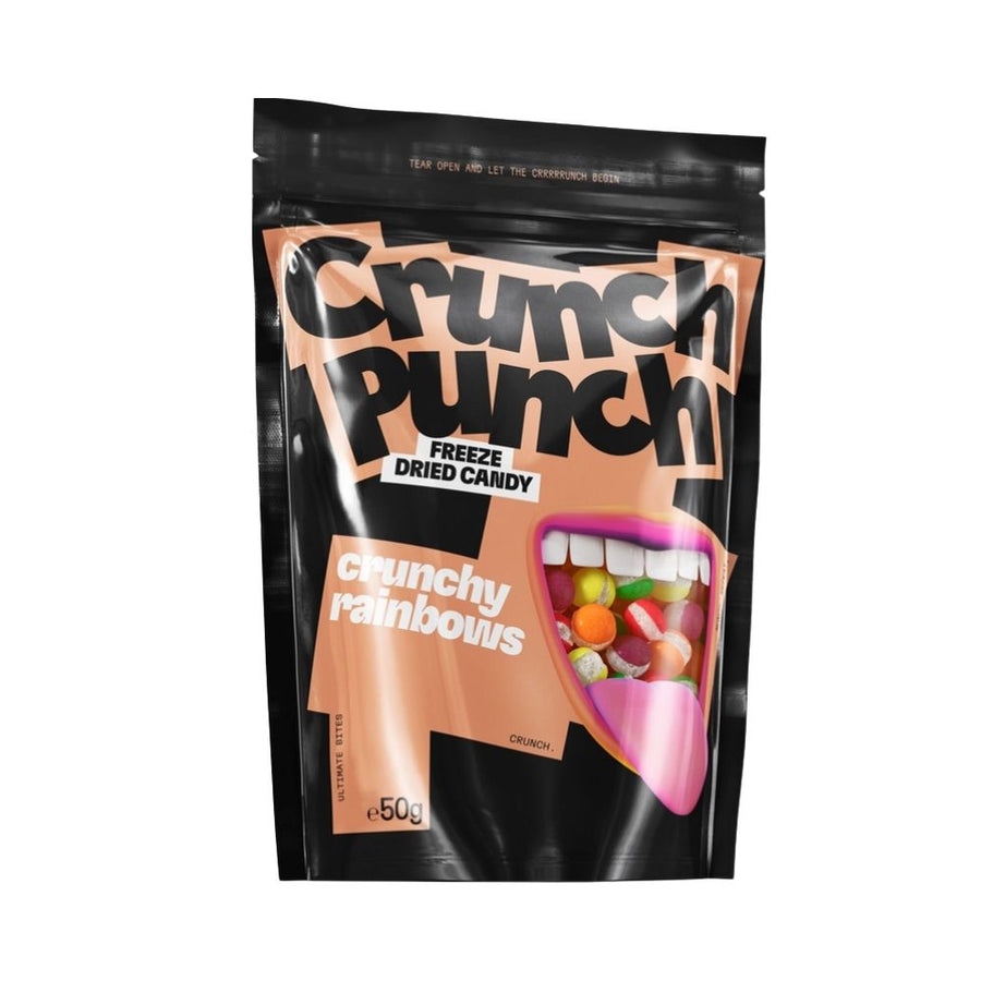 Crunch Punch Crunchy Rainbows Freeze Dried Candy, caramelle liofilizzate al gusto di frutta da 50g