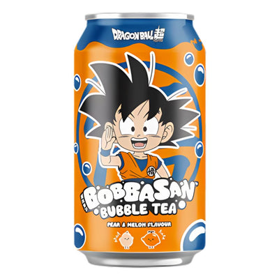 Confezione da 320ml di bubble tea al gusto di pera e melone Dragon Ball.