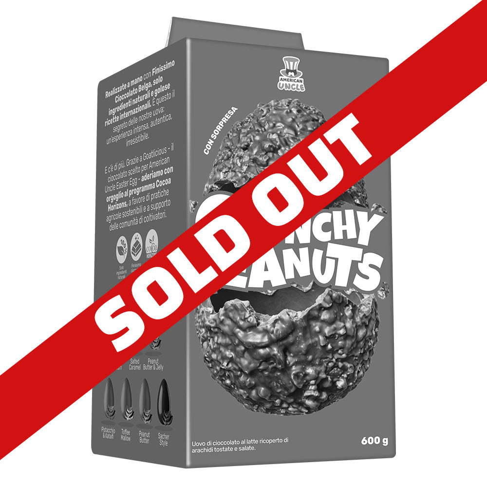 AU Crunchy Peanuts Easter Egg, uovo di Pasqua di cioccolato al latte ricoperto di arachidi tostate salate da 600g