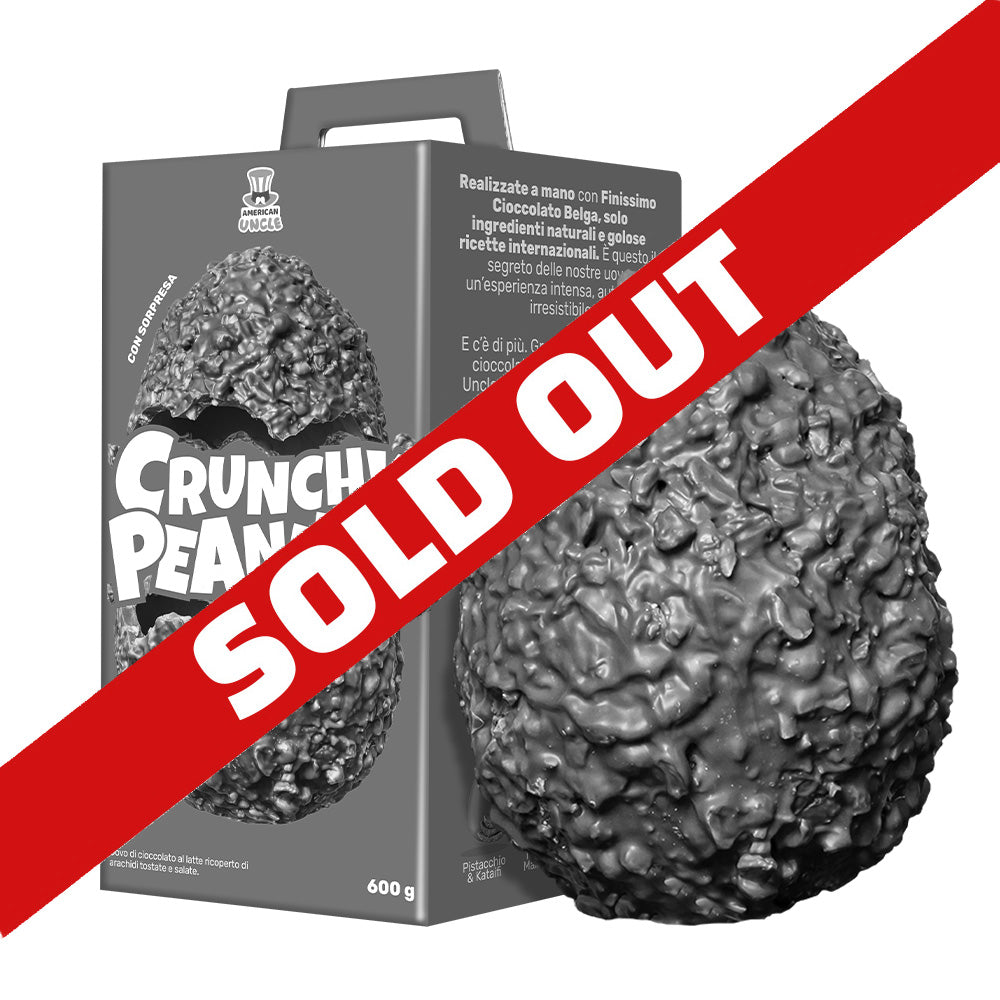 AU Crunchy Peanuts Easter Egg, uovo di Pasqua di cioccolato al latte ricoperto di arachidi tostate salate da 600g