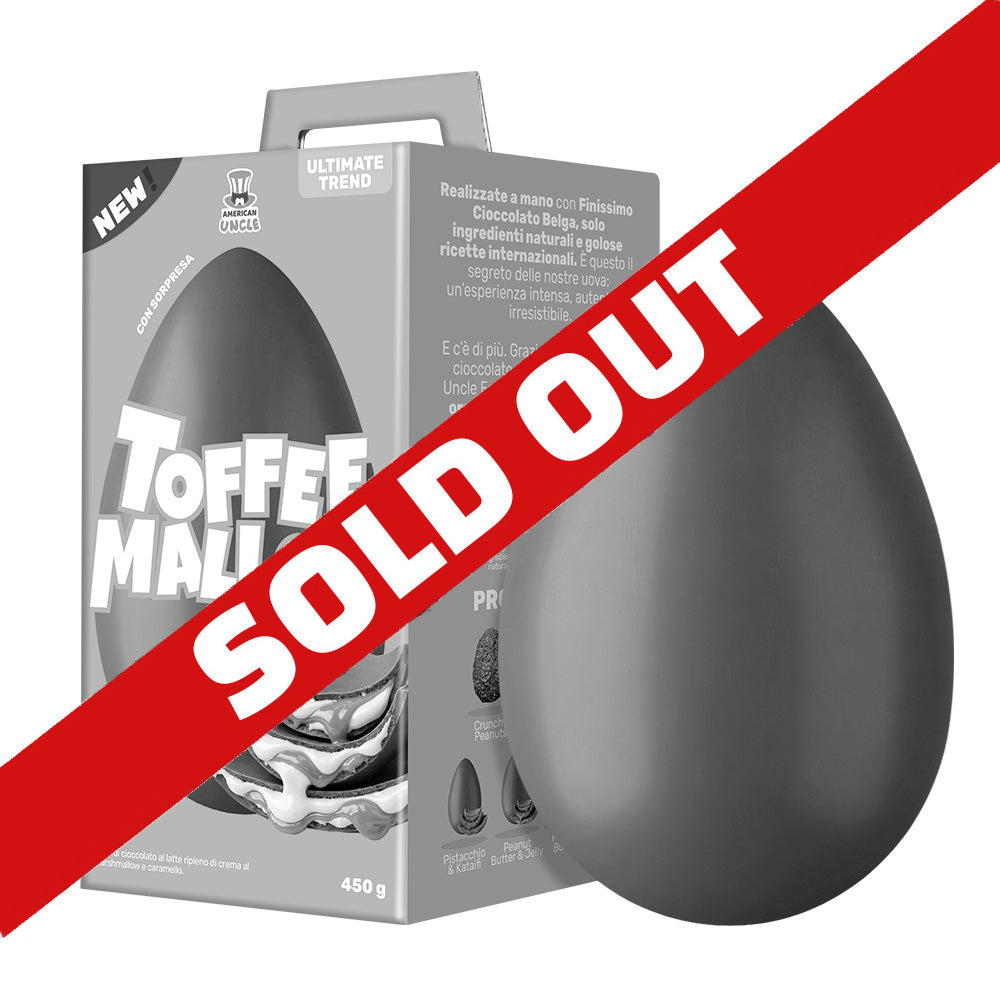 AU Toffee Mallow Easter Egg, uovo di Pasqua di cioccolato al latte ripieno di crema al marshmallow e caramello da 450 g