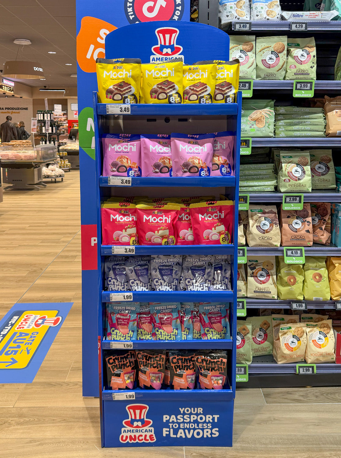 floor display nel supermercato