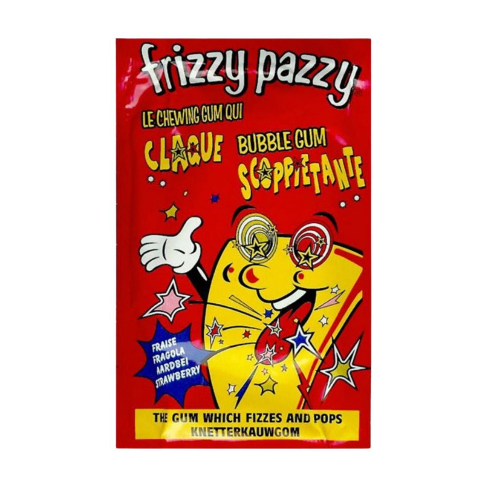 Frizzy Pazzy Bubble Gum, granella scoppiettante di gomma alla fragola da 7g