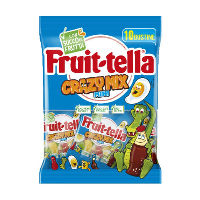 Confezione da 250g, caramelle gommose al gusto di frutta Fruittella Crazy Mix.