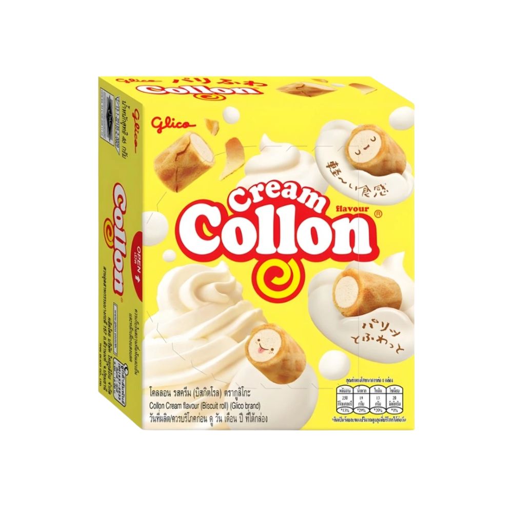 Glico Cream Collon Biscuit Roll, biscotti al gusto di crema da 41g